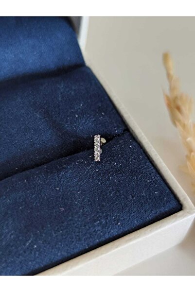 SU PERİSİ TAKI BİJUTERİ Cerrahi Çelik Gümüş Zirkon Taşlı Çubuk Piercing , Tragus