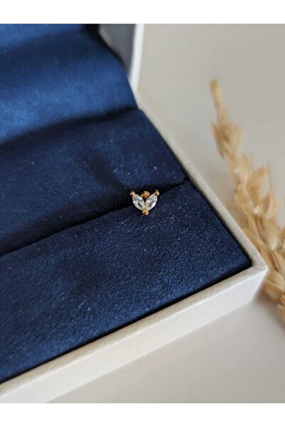 SU PERİSİ TAKI BİJUTERİ Cerrahi Çelik Gold Zirkon Taşlı Piercing , Tragus