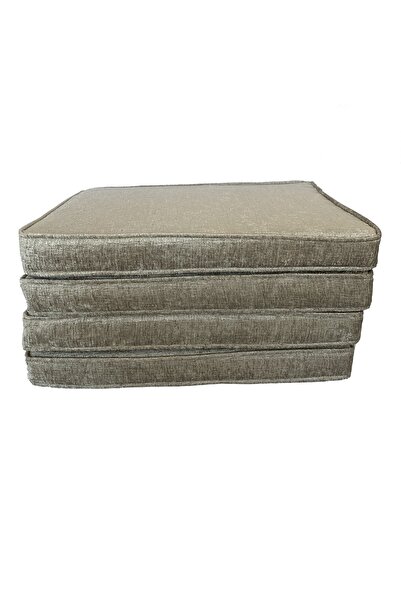 YASTIKMİNDER Şönil Kadife Açık Kahve Fitilli 40x47 Cm 4 Parça Sandalye Koltuk...