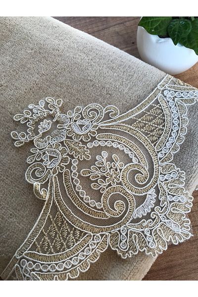 Çeyiz Bahçesi Afet Velvet Πετσέτα Cappuccino