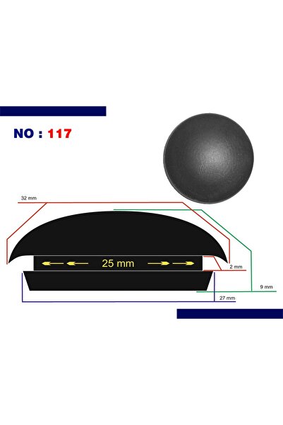 NB Klips Universal Lastik Tapa 25mm - 10 Adet