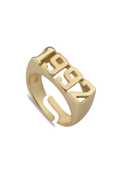 Ervalina 1992 Date Design Gold Color Ring