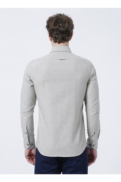 ALTINYILDIZ CLASSICS Düğmeli Slim Fit Oxford Haki Erkek Gömlek - 4a2000000050