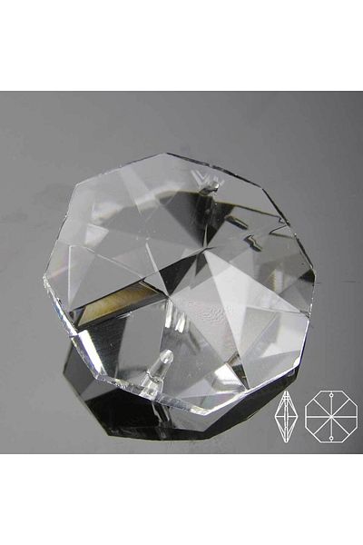Arde 14 mm Double Hole Crystal Octagon - Chandelier Stone (100 Pieces) Metal Ring Gift