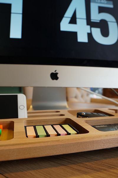 Femusa Wooden Model Computer Front Organizer