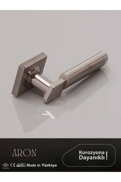ARON Sofuoğlu Linda (guaranteed Corrosion Resistant) Zamak Square Rosette Nickel Satin (room) Door Handle