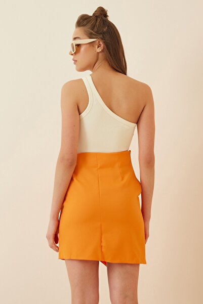 Happiness İstanbul Női narancssárga szövésű miniszoknya JH00043