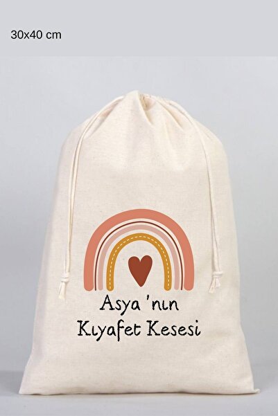 Florence Event Kişiye Özel Isim Yazılı %100 Pamuk Ham Bez Çocuk Kıyafet Keses...