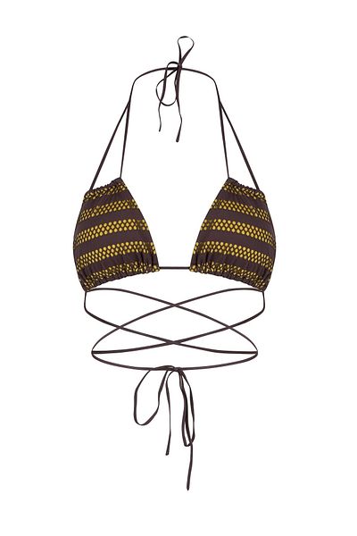 AQUELLA Σετ μπικίνι Triangle Brown Mesh