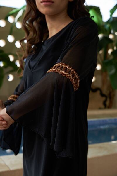 Remsa Mayo Pareo scurt negru cu decolteu în V - 429-350