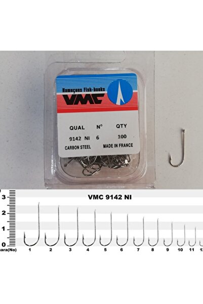 VMC 9142nı Nikel Düz Uzun Pala Olta Iğnesi 100 Ad No : 6