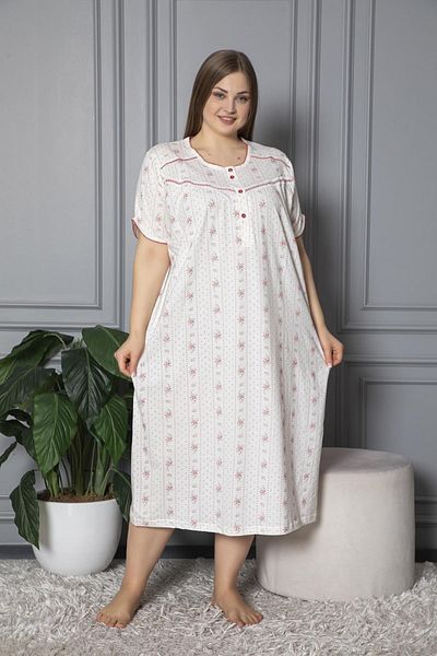 SEBOTEKS Short Sleeve Cotton Combed Nightgown