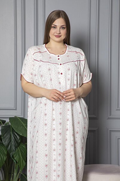 SEBOTEKS Short Sleeve Cotton Combed Nightgown
