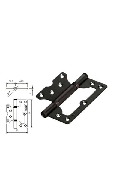 ARON Sofuğolu 10cm Non-Directional Butterfly Door Hinge 2mm Black 15 Pieces