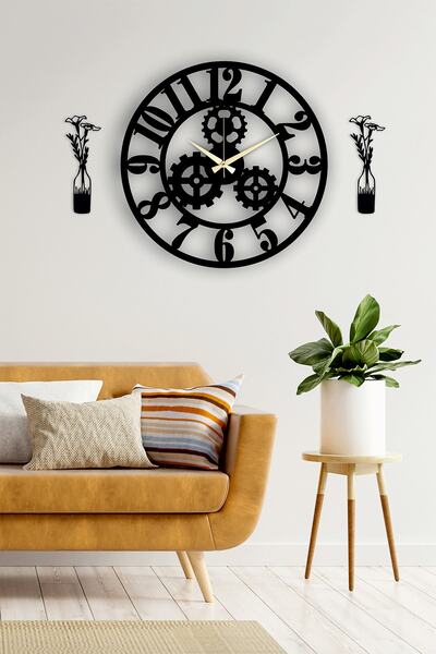 Pey Aksesuar Dekoratifı Duvar Saati Vazo Tablo