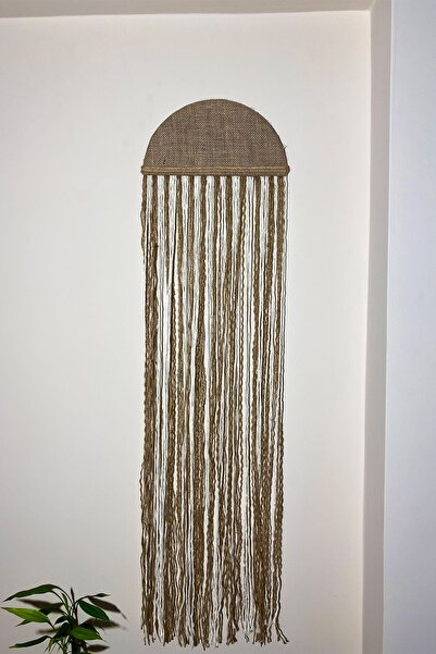 Makrome Duvar Dekoru - Mdf Ve Makrome Duvar Süsü - Jüt 25cm