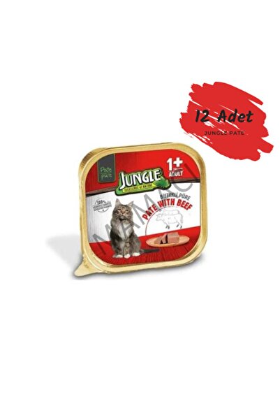 Jungle Pate Biftekli Yetişkin Kedi Maması 100 gr X 12 Adet