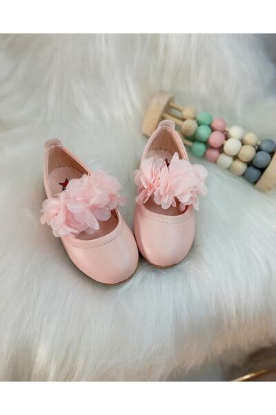 Tirenti Pudra Fiyonklu Ortopedik Kız Çocuk Babet