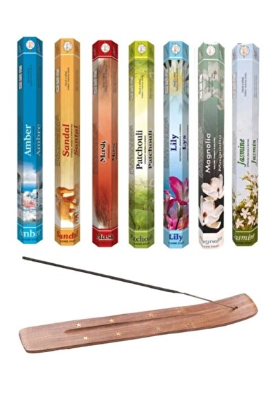 Flute 140 Adet Tütsü 7 X 20 Sticks Ve Kaliteli Ahşap Tütsü Kayığı