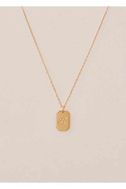 Nida Jewelry 925 Ayar Gümüş Künye Harf Kolye