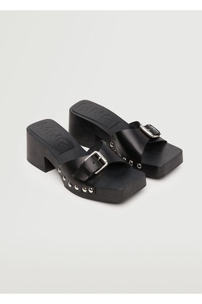 MANGO Woman Studded Leather Sandals