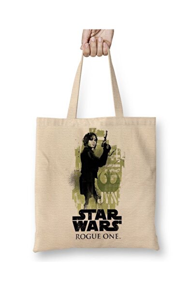 Baskı Dükkanı Jyn Erso Star Wars Rouge One tkanina Torba duga Sa ručkom