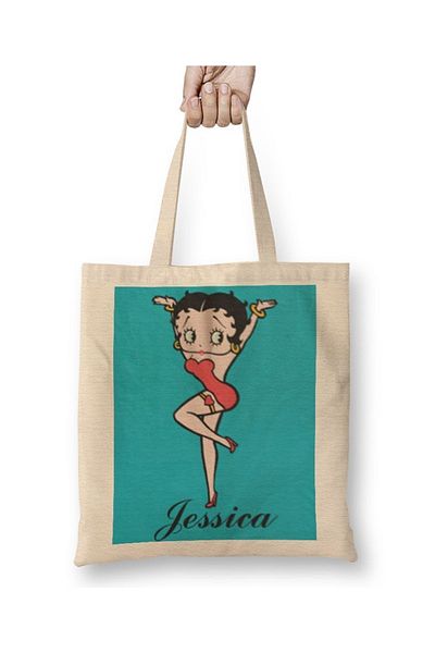 Baskı Dükkanı Betty Boop 1 υφασμάτινη τσάντα με μακριά λαβή