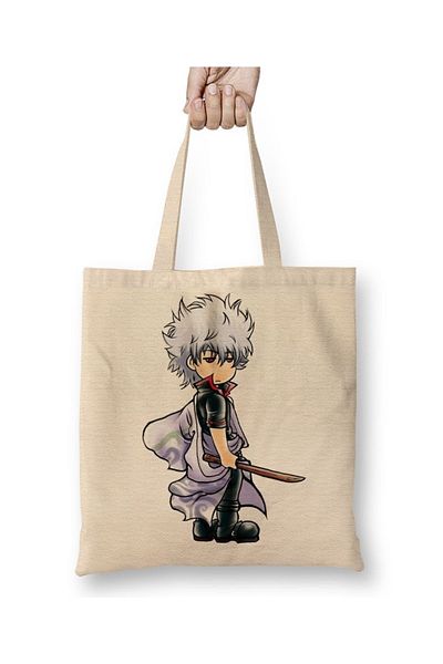 Baskı Dükkanı Υφασμάτινη τσάντα Gintama Gintoki με μακριά λαβή