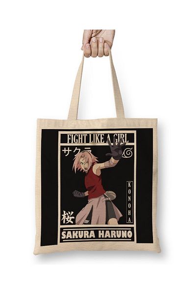 Baskı Dükkanı Υφασμάτινη τσάντα Sakura με μακριά λαβή