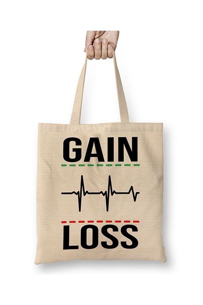Baskı Dükkanı Stop Gain E Loss υφασμάτινη τσάντα με μακριά λαβή