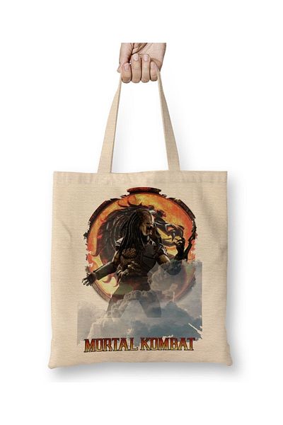 Baskı Dükkanı Υφασμάτινη τσάντα παιχνιδιών Mortal Kombat Predator με μακριά λαβή