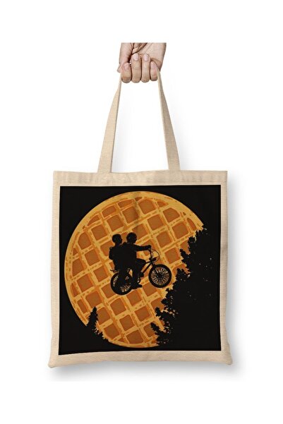 Baskı Dükkanı حقيبة قماش من Stranger Things ذات مقبض طويل