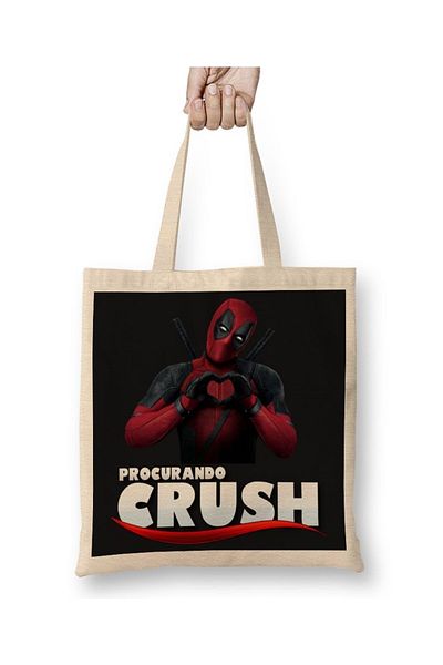 Baskı Dükkanı Υφασμάτινη τσάντα Deadpool Procurando Crush με μακριά λαβή