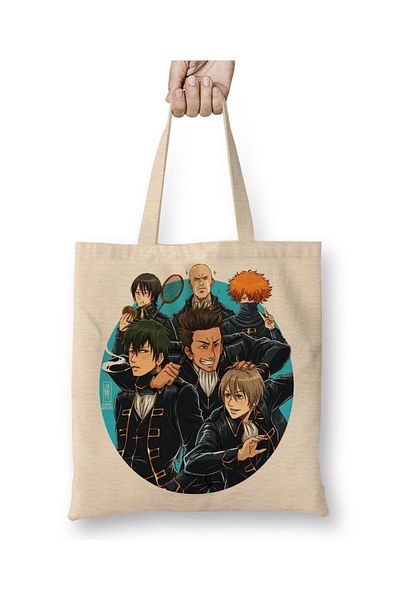 Baskı Dükkanı Gintama Naruto Hellsing One Piece Anime Death Note Geantă de pânză cu mâner lung