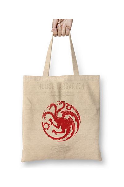Baskı Dükkanı Υφασμάτινη τσάντα Game Of Thrones Casa Targaryen με μακριά λαβή