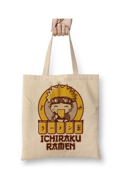 Baskı Dükkanı Geantă din pânză Anime Naruto Ichiraku Ramen cu mâner lung