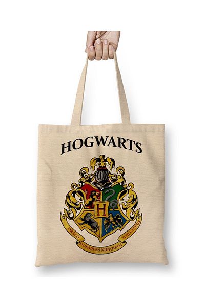 Baskı Dükkanı Υφασμάτινη τσάντα Hogwarts με μακριά λαβή