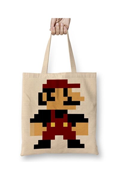 Baskı Dükkanı Super Mario Bros tkanina Torba duga Sa ručkom