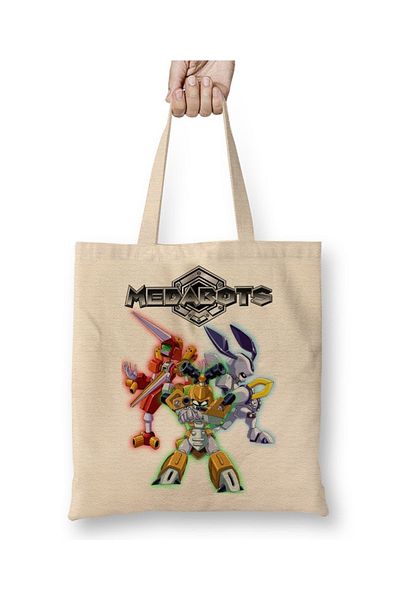 Baskı Dükkanı Υφασμάτινη τσάντα Medabots με μακριά λαβή