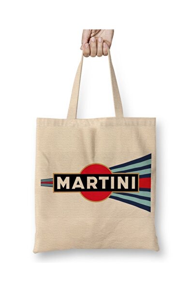 Baskı Dükkanı Martini Racing krivo prugasta tkanina Torba duga Sa ručkom
