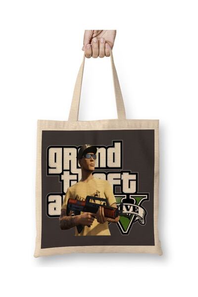 Baskı Dükkanı Gta V San Andreas tkanina Torba dugačka Sa ručkom