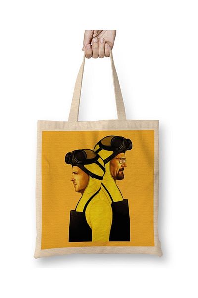 Baskı Dükkanı Breaking Bad Yellow υφασμάτινη τσάντα με μακριά λαβή