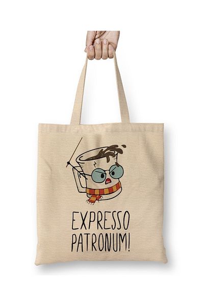 Baskı Dükkanı Geantă din pânză Expresso Patronum cu mâner lung