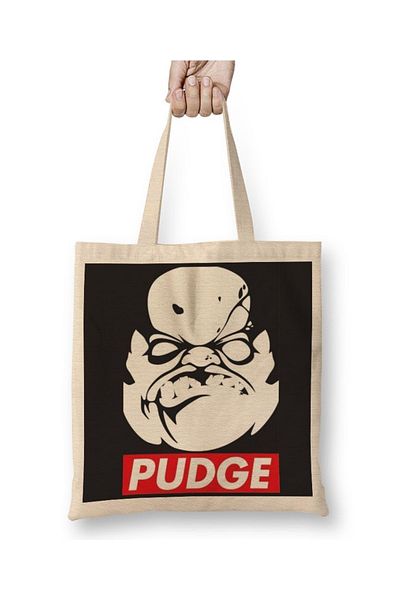 Baskı Dükkanı Dota 2 Pudge Tote Bag Long Handle