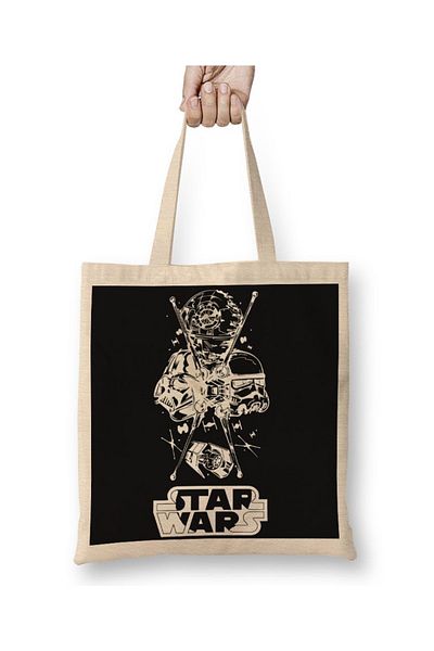 Baskı Dükkanı Geantă din pânză Star Wars Vader Estrela Da Morte cu mâner lung