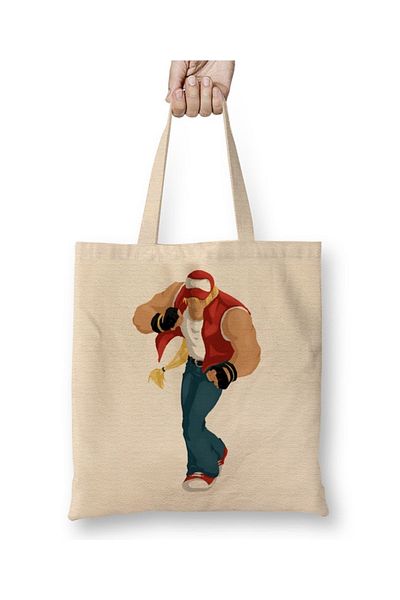 Baskı Dükkanı Geantă din pânză Terry Bogard cu mâner lung