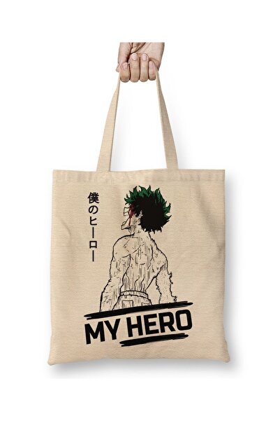 Baskı Dükkanı Moj heroj Midoriya Izuku, tkanina Torba duga Sa ručkom