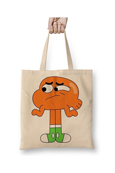 Baskı Dükkanı Gumball Darwin Watterson tkanina Torba duga Sa ručkom