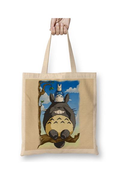Baskı Dükkanı Totoro 02 υφασμάτινη τσάντα μακριά λαβή