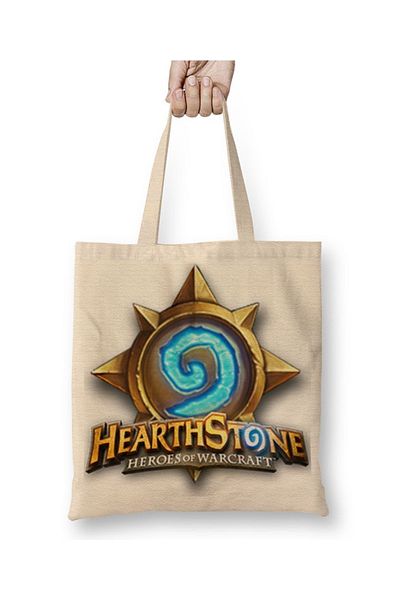Baskı Dükkanı Υφασμάτινη τσάντα Hearthstone 01 με μακριά λαβή
